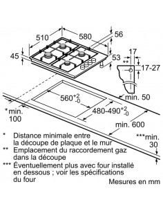 Bosch POP6B6B10 plaque Noir Intégré Gaz 4 zone(s) 2