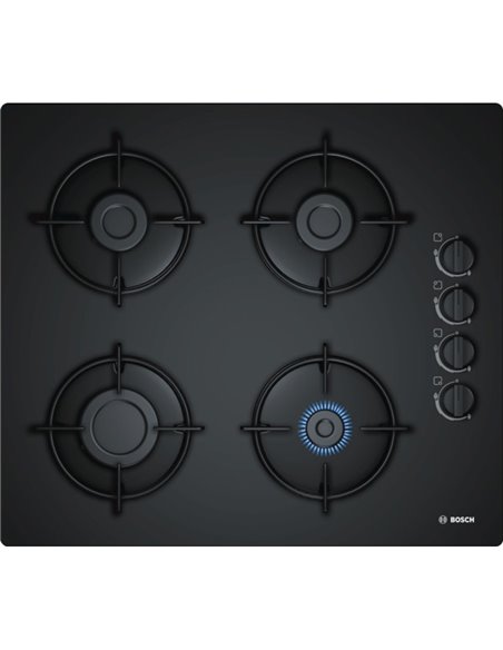 Bosch POP6B6B10 plaque Noir Intégré Gaz 4 zone(s)