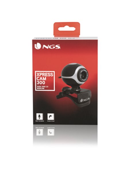 NGS Xpresscam300 webcam 8 MP 1920 x 1080 pixels USB 2.0 Noir, Argent