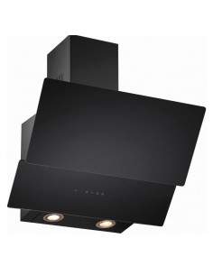 HOTTE INCLINEE EN VERRE NOIRE 90CM FILTRE A CHARBO