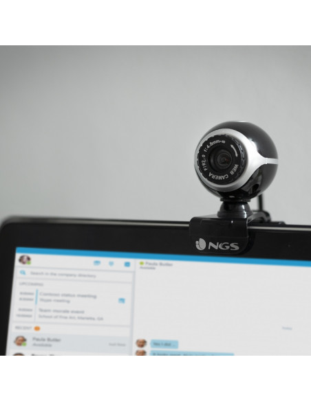 NGS Xpresscam300 webcam 8 MP 1920 x 1080 pixels USB 2.0 Noir, Argent