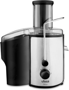 Delux centifugeuse, extracteur de jus, 1000W, 2 Vitesses, Corps INOX avec Grande entrée de 75mm et récipient de 1.25L, capacité 