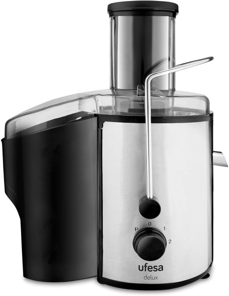 Delux centifugeuse, extracteur de jus, 1000W, 2 Vitesses, Corps INOX avec Grande entrée de 75mm et récipient de 1.25L, capacité 