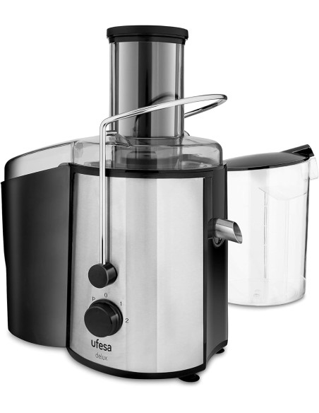 Delux centifugeuse, extracteur de jus, 1000W, 2 Vitesses, Corps INOX avec Grande entrée de 75mm et récipient de 1.25L, capacité 