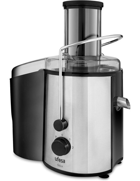 Delux centifugeuse, extracteur de jus, 1000W, 2 Vitesses, Corps INOX avec Grande entrée de 75mm et récipient de 1.25L, capacité 