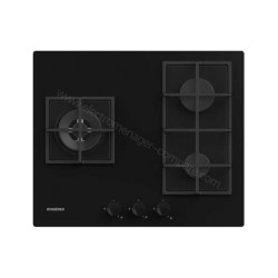 TABLE DE CUISSON 3GAZ 60CM MANETTES FRONT FONTE NO