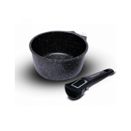CASSEROLE 18CM POIGNEE DETACHABLE FONTE D ALU   COUVERCLE