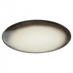 ASSIETTE DESSERT JEM NOIR ARGENT 21CM