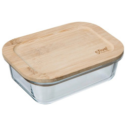 BOITE CARRE VERRE   BAMBOU 1L