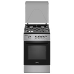 CUISINIERE 50X50 4 FEUX GAZ FOUR GAZ SILVER