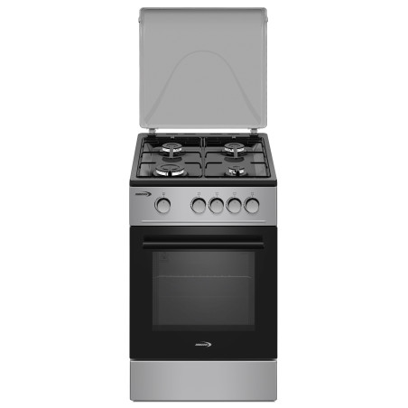 CUISINIERE 50X50 4 FEUX GAZ FOUR GAZ SILVER