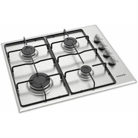 TABLE DE CUISSON 4 GAZ GRILLE EMAILLEES INOX