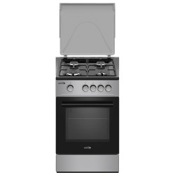 CUISINIERE 50X50 4 FEUX GAZ FOUR GAZ SILVER
